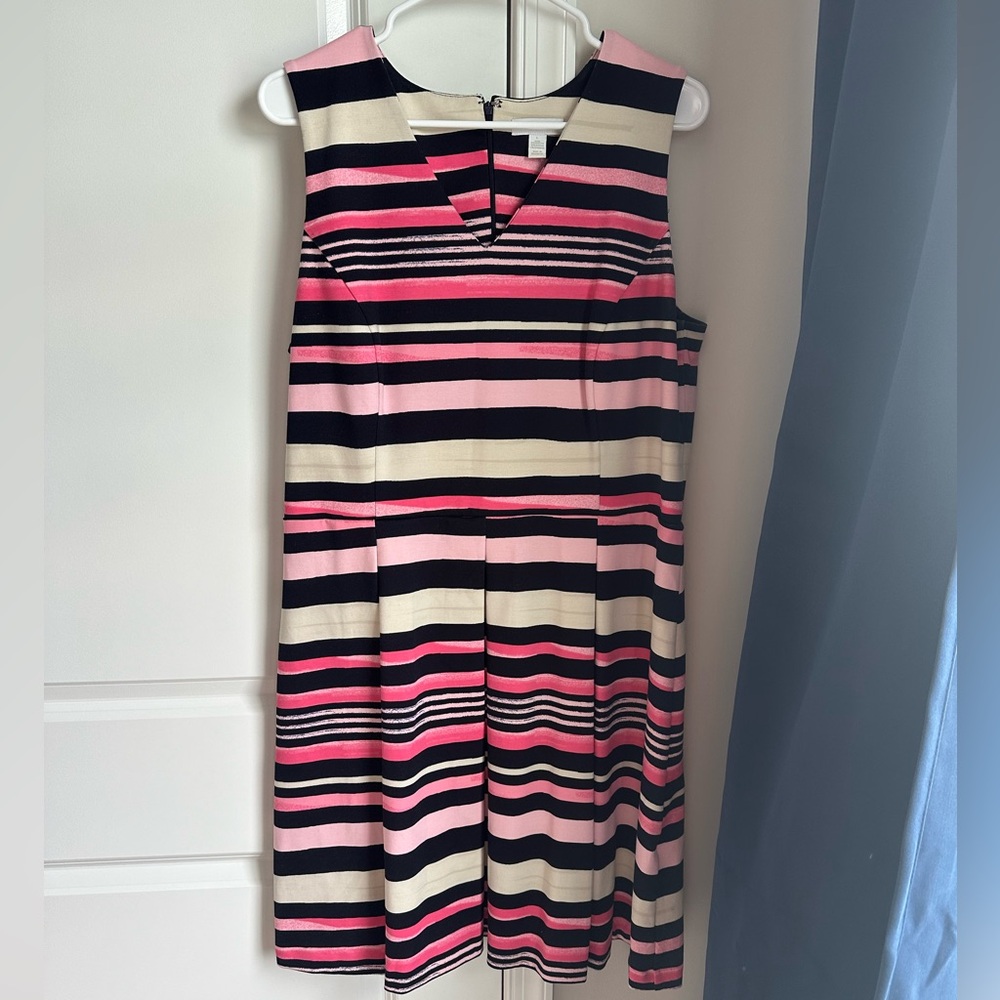 Charter Club Pink Striped sleeveless dress- size LG